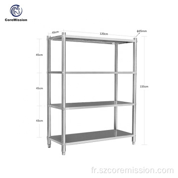 Organisation de rangement à domicile Étagère murale de cuisine en acier inoxydable